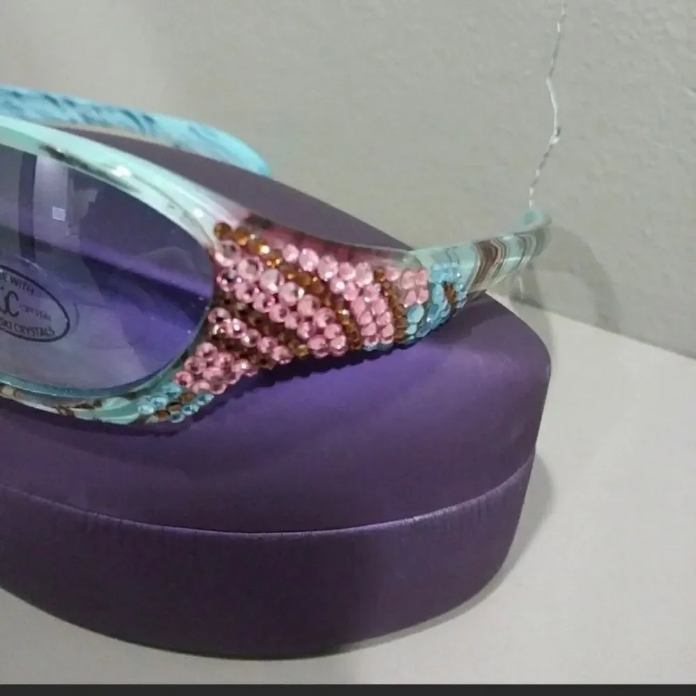 Jimmy Crystal New York Swarovski Crystal Frame clear Lens reading Glasses.